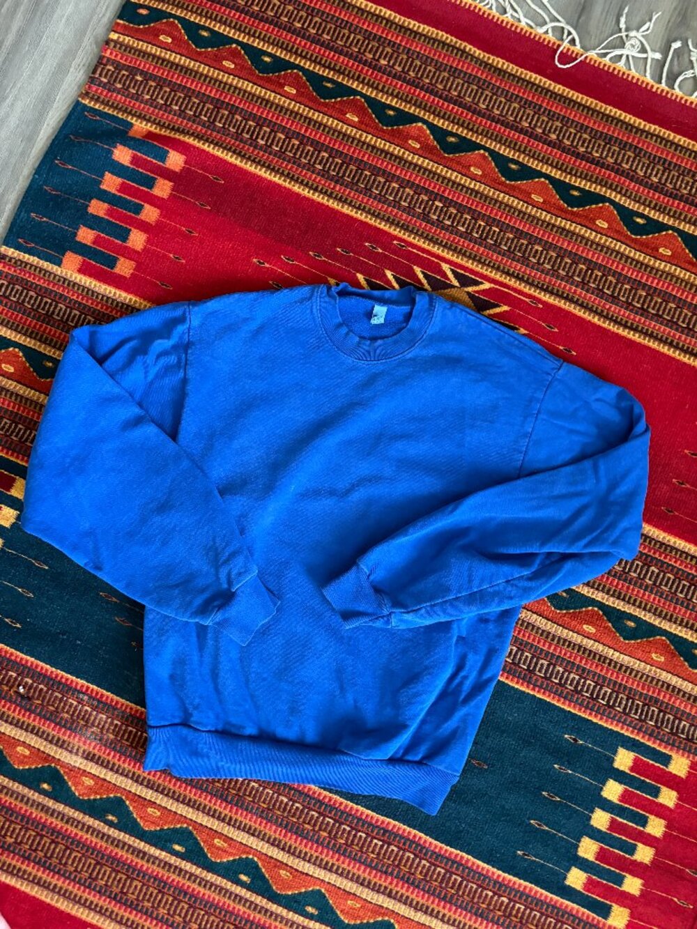 Los Angeles Apparel 14oz Heavy Fleece Royal Blue Crewneck Sweatshirt Medium USA